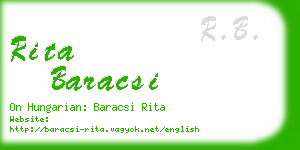 rita baracsi business card